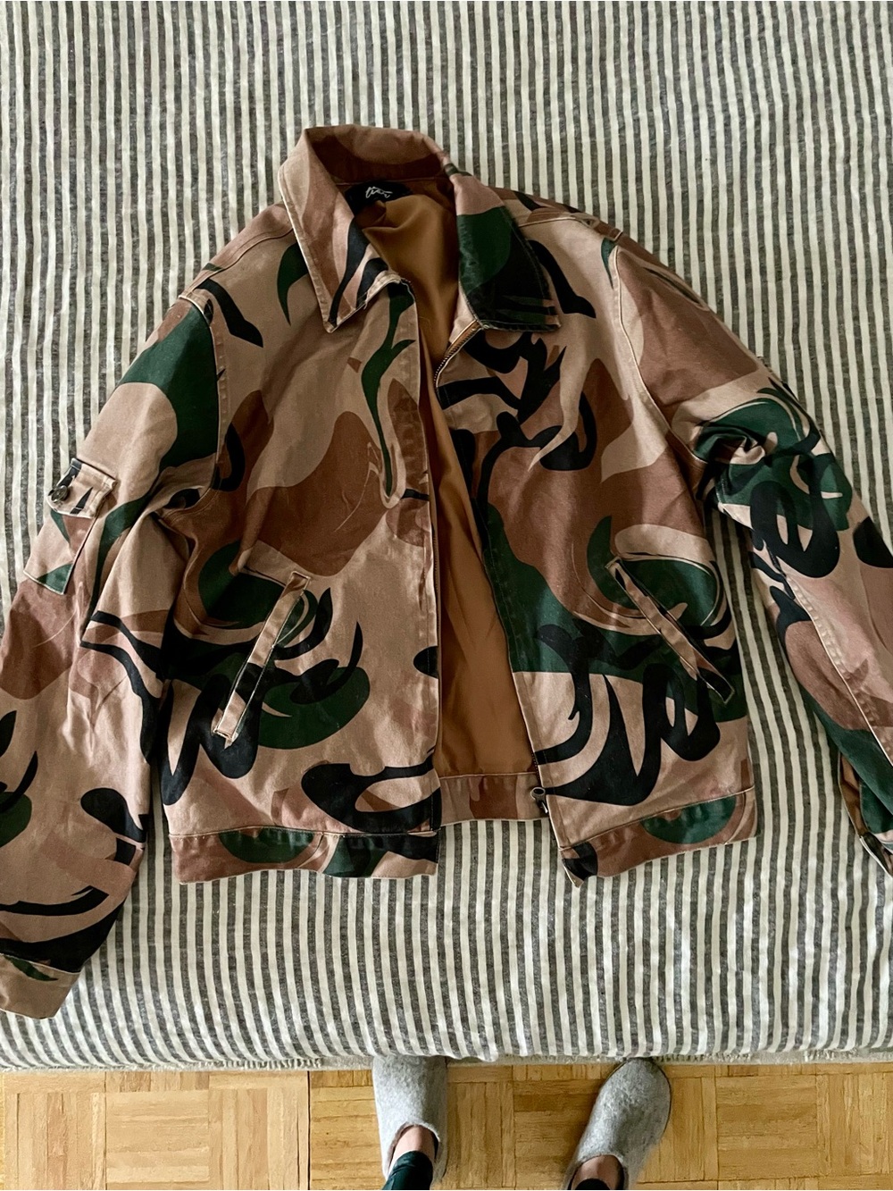 Utility Jacket in Brown & Green - Military-Inspired Style